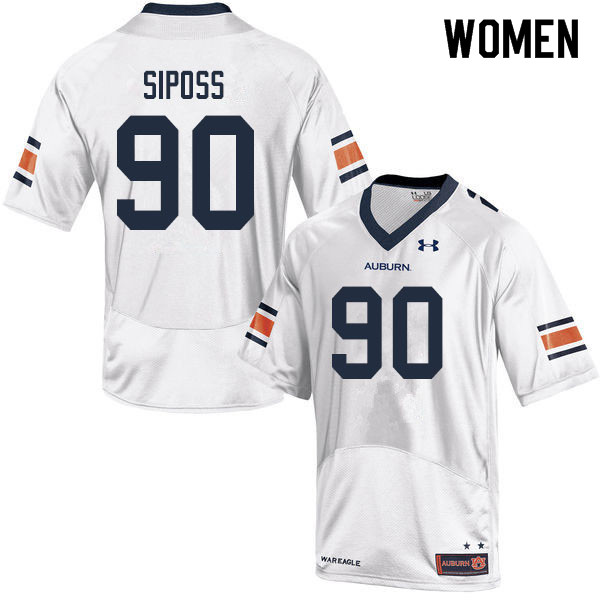 Women #90 Arryn Siposs Auburn Tigers College Football Jerseys Sale-White - Click Image to Close